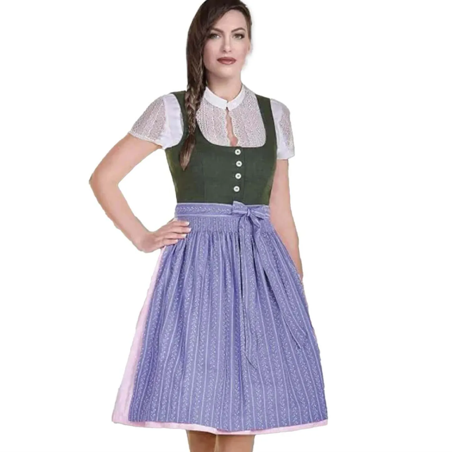 Best Damen Dirndl "Ausseer" (60 cm), -Violett Damen Dirndl