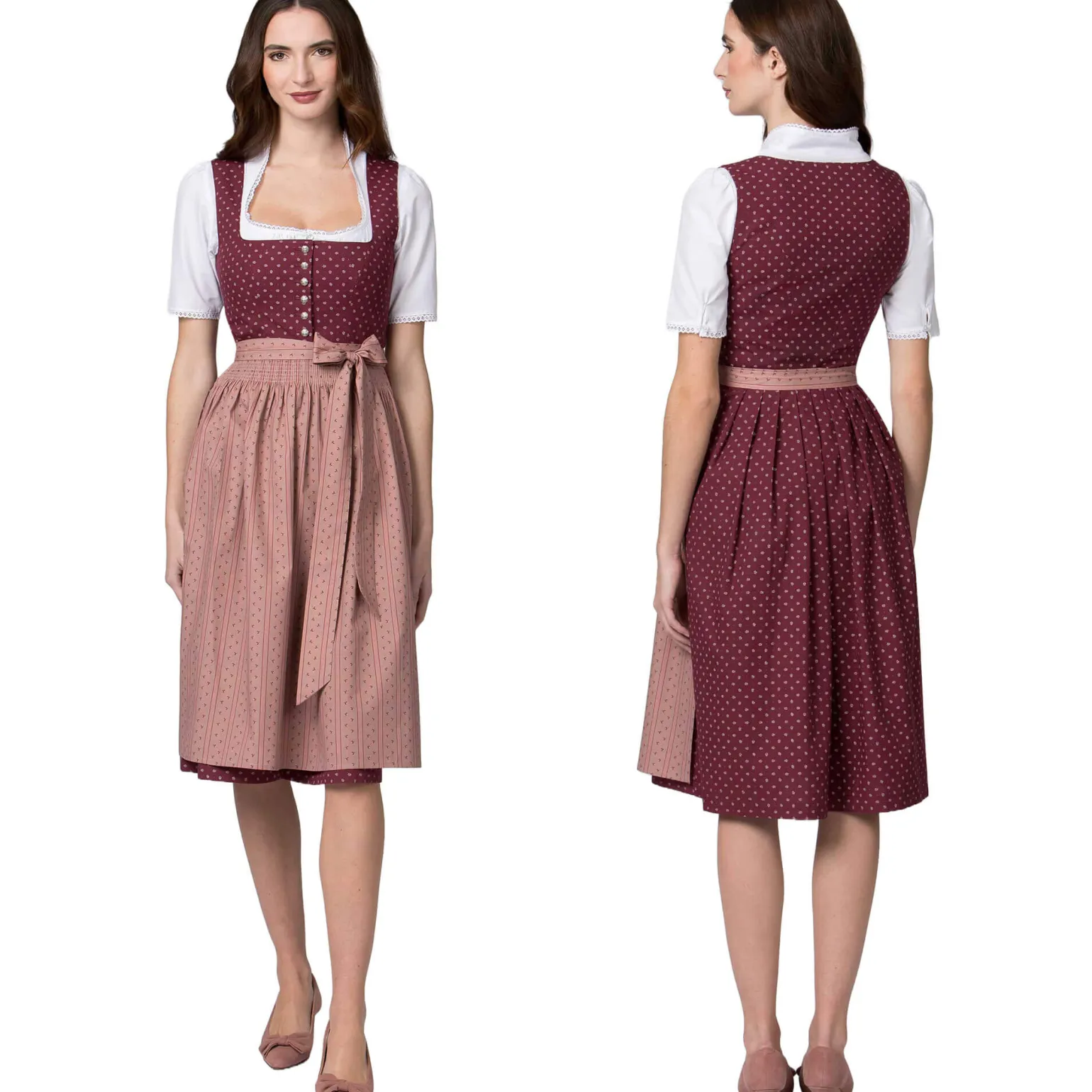 Fashion Damen Dirndl "Gina", Bordeaux- Damen Dirndl