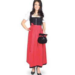 Fashion Damen Gastro-Dirndl, mit roter Schürze Damen Dirndl