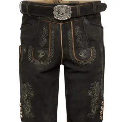 Best Herren Lederhose "Tommy", Graphit Herren Lederhosen