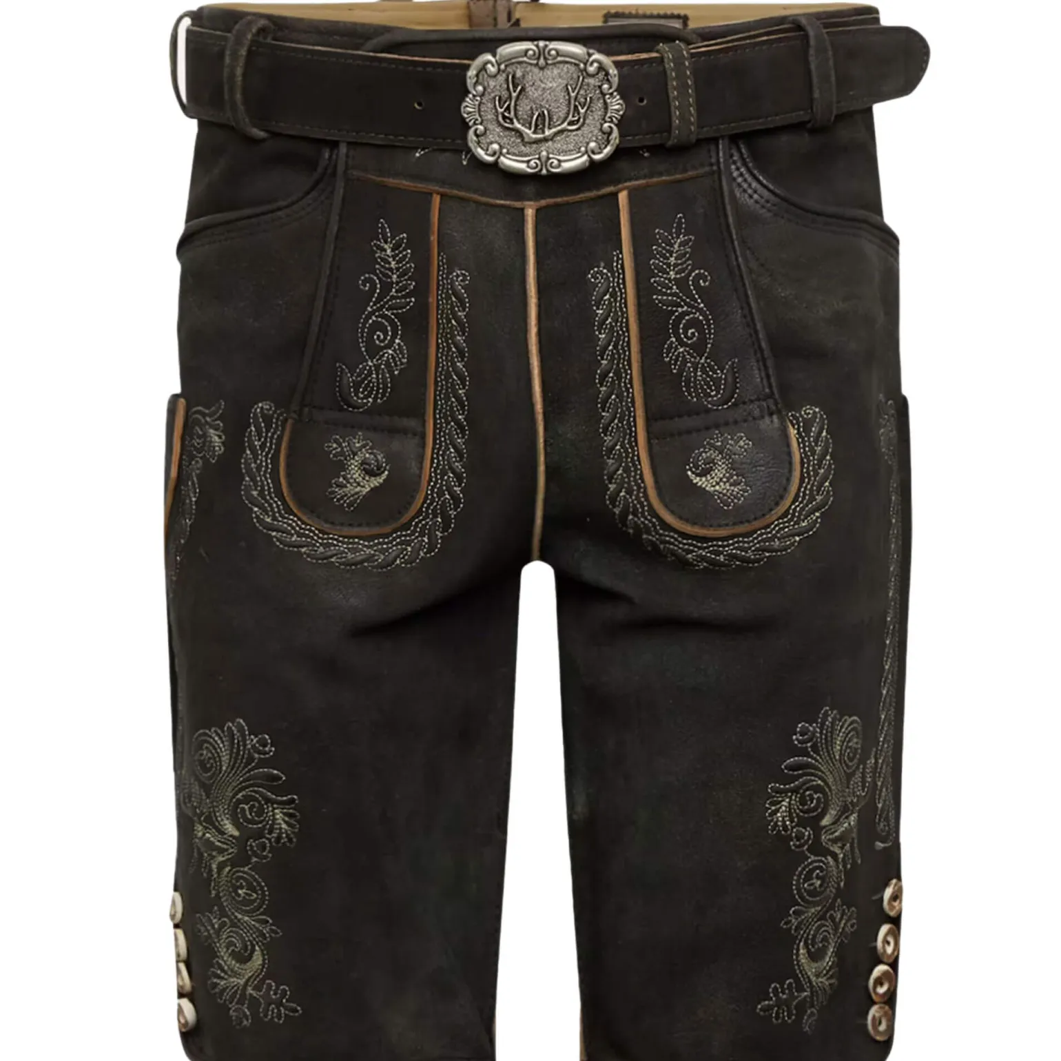 Best Herren Lederhose "Tommy", Graphit Herren Lederhosen