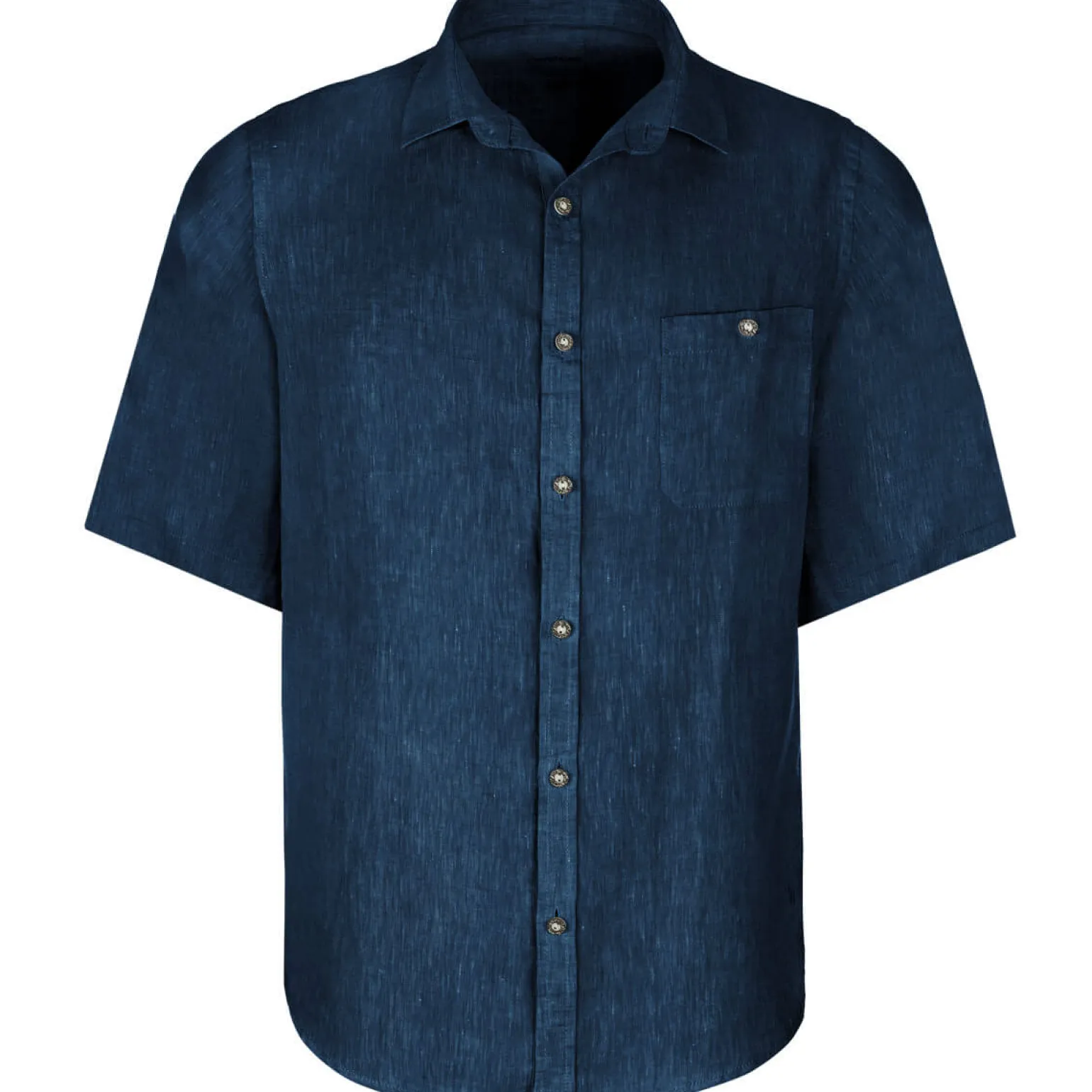 Store Herren Leinenhemd "Vincent" Kurzarm, Navy Herren Hemden