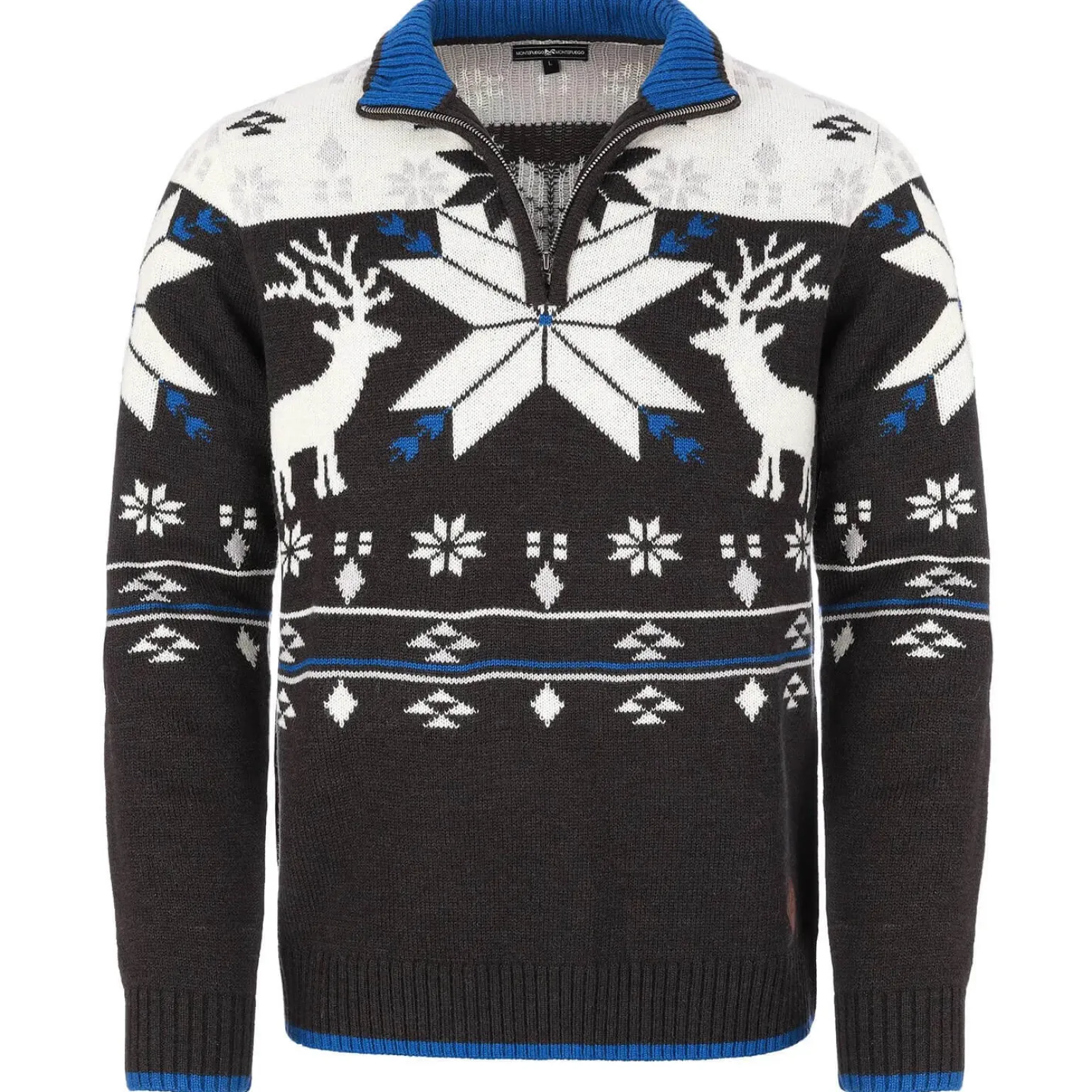 Fashion Herren Norweger "Oslo", Dunkel/Weiß Herren Pullover & Hoodies