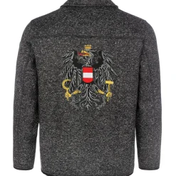 Hot Herren Strickfleece Jacke "Österreich", Anthrazit Herren Jacken