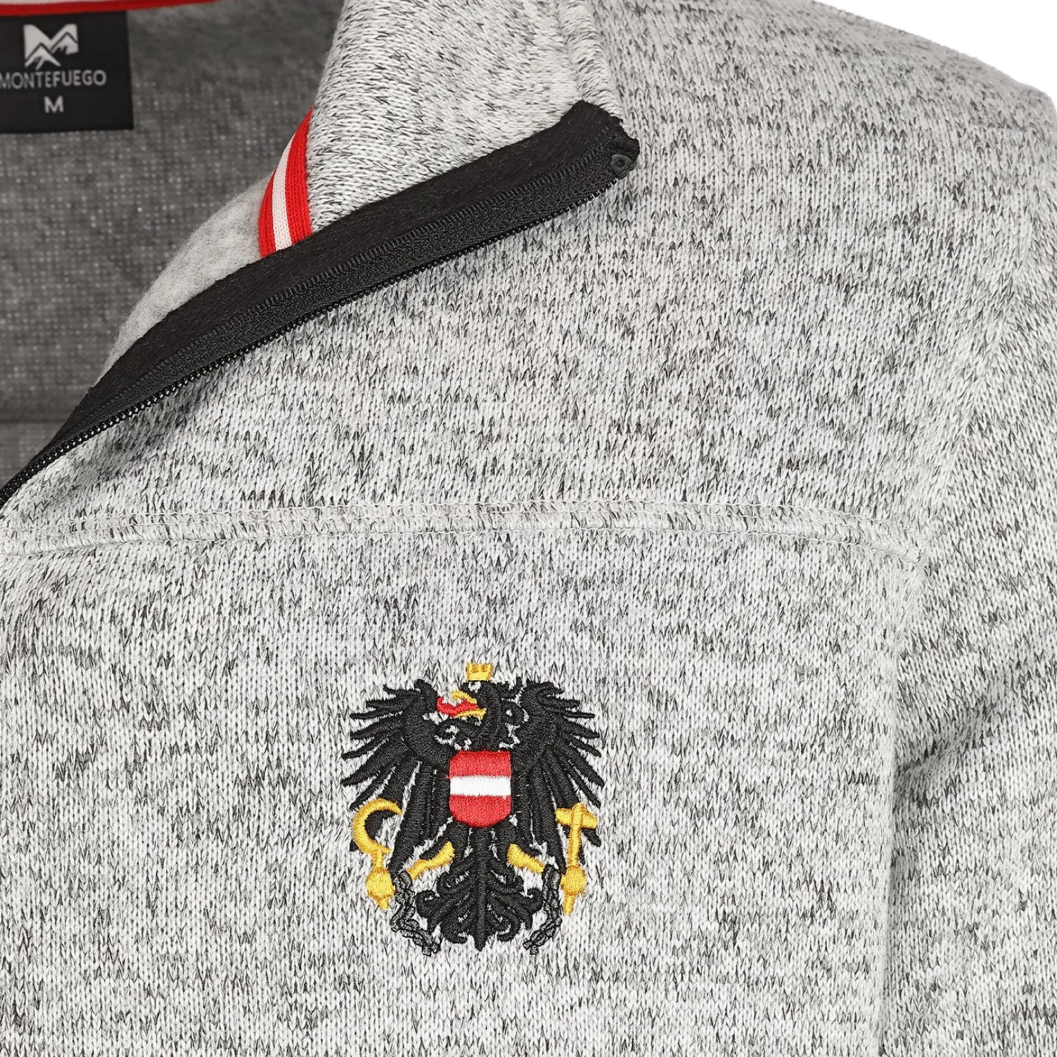 Sale Herren Strickfleece Jacke "Österreich", Hell Herren Jacken